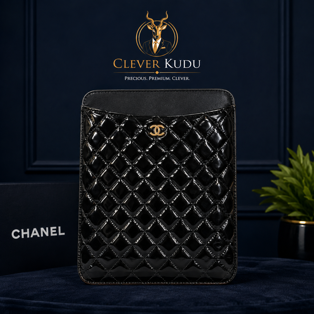 Chanel Matelassé Caviar Leather iPad Pouch – Black